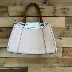 Calvin Kline pink color block handbag